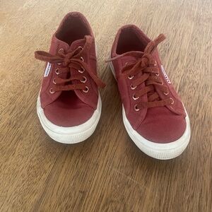 Superga Kids Red Canvas Sneakers